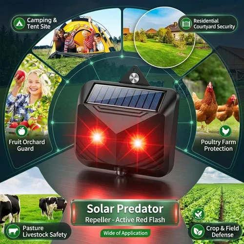 Miniatura 8 de 2026 Solar Nocturnal Animal Repellent Outdoor (4 Pack),Predator Eyes Coyote Deterrent & Skunk Repellent for Yard,Flashing Predator Lights Deer Fox