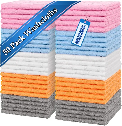 Miniatura 9 de Toallas de microfibra, paquete de 12 paños de lavado, toallas faciales suaves sin pelusa de secado rápido absorbentes a granel paños de limpieza
