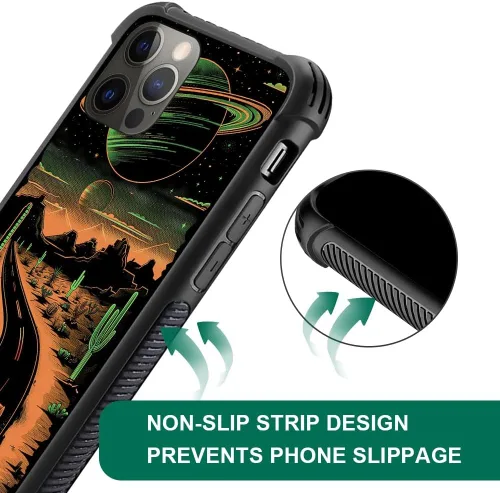 Miniatura 5 de CARLOCA Funda compatible con iPhone 11 Pro Max, patrón de carretera del desierto naranja alienígena, ultra protección, a prueba de golpes