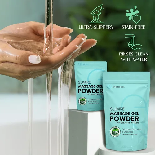 Miniatura 3 de Sumire Edition - Gel de masaje japonés Nuru en polvo, 1.76 oz, algas nori y aloe vera, recarga resellable, fabricado en Japón, vegano, sin