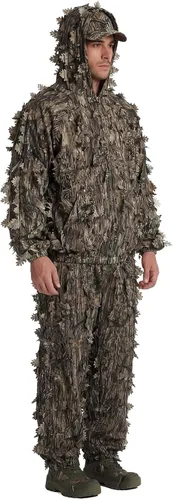 Miniatura 8 de LOOGU Traje de caza Ghillie, traje de camuflaje frondoso 3D, accesorios militares y de tiro, ropa de equipo táctico