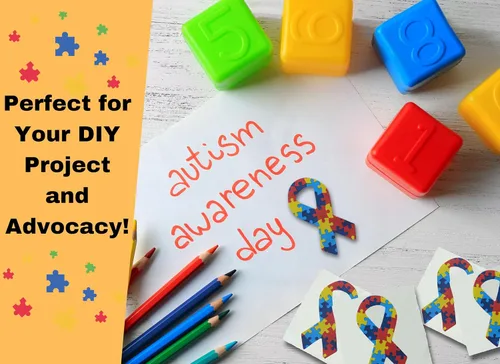 Miniatura 8 de 250 calcomanías con forma de cinta para autismo y conciencia de Asperger, perfectas para eventos, grupos de apoyo, recaudación de fondos y mucho más