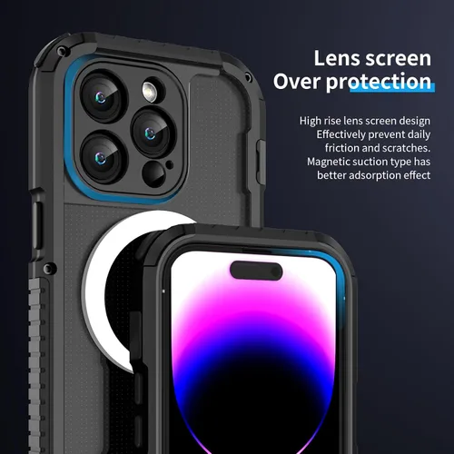 Miniatura 5 de FW - Funda de metal para iPhone 15 Pro, compatible con MagSafe, funda para iPhone 15 Pro, marco de metal de aluminio, cuerpo completo, resistente