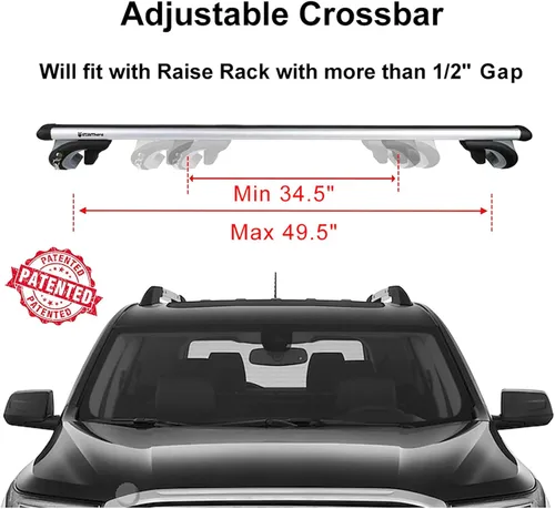 Miniatura 2 de Stay There - Barras transversales de techo de aluminio aerodinámico de 56" universales, ajustables, con capacidad de carga de 200 lbs
