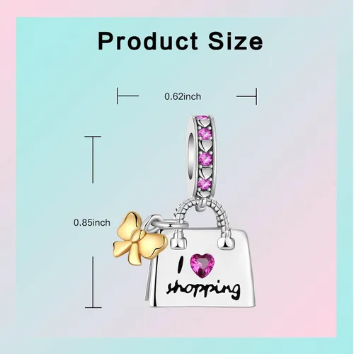 Miniatura 6 de Abalorio de plata de ley 925 para madre, hija, abuela, para familia, amor, madre, hija, abuela, para pulseras, collares, dijes, abalorios, joyería
