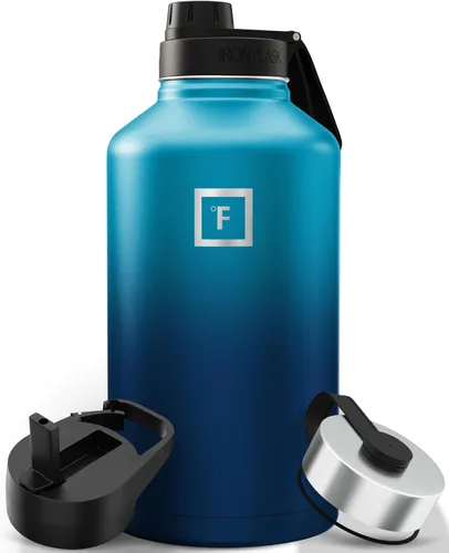 Miniatura 15 de IRON °FLASK Frasco de hidratación para acampar y senderismo con pajilla, botella de agua deportiva de acero inoxidable con aislamiento de boca Dark
