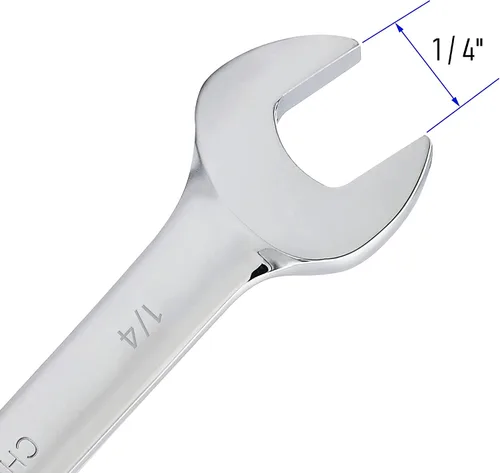 Miniatura 4 de Llave combinada de trinquete de cabeza flexible de 1/4 de pulgada SAE 72 dientes de 12 puntos de trinquete de caja de trinquete y herramientas