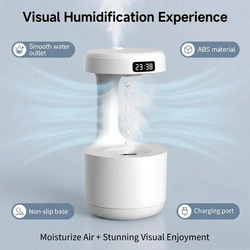 Miniatura 4 de Humidificadores para dormitorio, humidificador de aire de niebla fría de 27.1 fl oz, humidificador digital antigravedad con pantalla LED, control