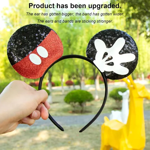 Miniatura 4 de CHuangQi Mouse Ears Headband, Double-sided Sequins, Glitter Hair Band for Birthday Party, Holiday Dresses & Cosplay For Unisex Children