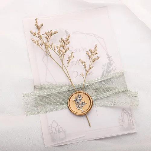 Miniatura 6 de Yoption Sello de cera de rama de olivo, cabeza de latón vintage, sello de cera de sellado de empuñadura de madera para boda, Navidad, fiesta