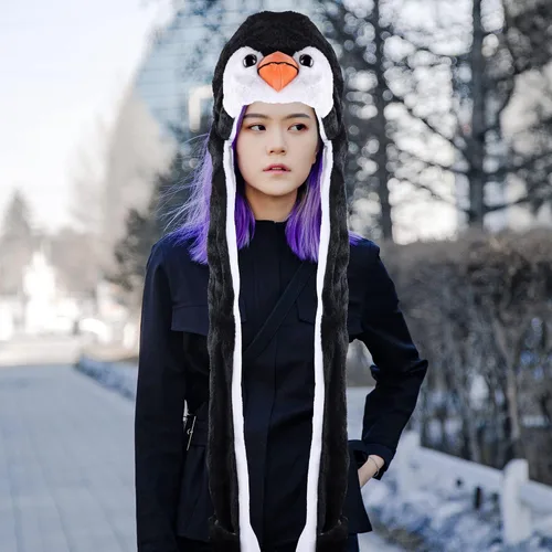 Miniatura 4 de Super Z Outlet Gorro de esquí de invierno con diseño de pingüino estilo aviador