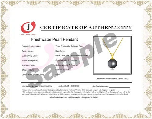 Miniatura 3 de Collar con colgante de perlas cultivadas de agua dulce AAAA japonés negro de 6 a 0.531in, collar solitario de 16 pulgadas18 pulgadas, joyería Orien