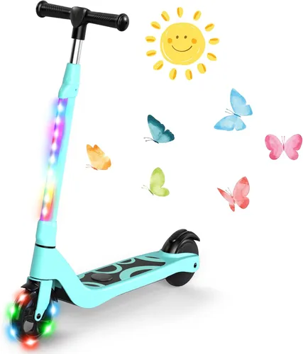SISIGAD Patinete para niños de 6 a 12 años, cubierta con luz LED, scooters para niños con 3 niveles de ajuste de manillar a 36 pulgadas de alto,