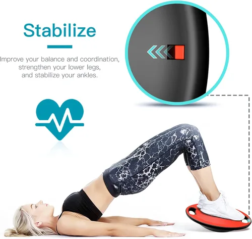 Miniatura 4 de Wobble Balance Board, Exercise Balance Stability Trainer Portable Balance Board with Handle for Workout Core Trainer Physical Therapy & Gym No-Skid