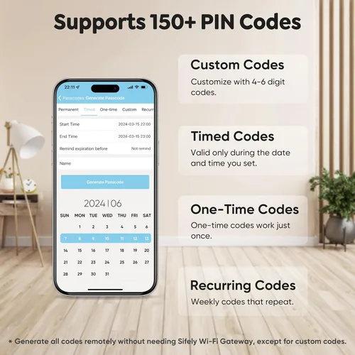 Miniatura 3 de Cerradura inteligente de huellas digitales con teclado – Cerradura de entrada sin llave para casa, apartamento, oficina, Airbnb, alquiler, niños