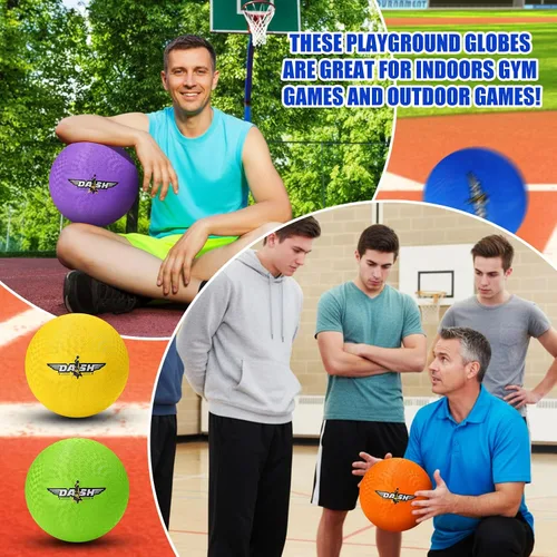 Miniatura 7 de Jerify 12 bolas de 8.5 pulgadas para patio de recreo a granel, coloridas pelotas inflables deportivas, dodgeball, kickball para juego