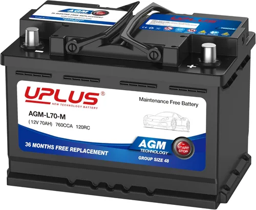 Miniatura 9 de UPLUS BCI Group 47 - Batería de coche AGM-L60-UP sin mantenimiento, 12 V 60 Ah AGM, batería automotriz H5 L2, 660CCA, 105RC, 375LN2-MF