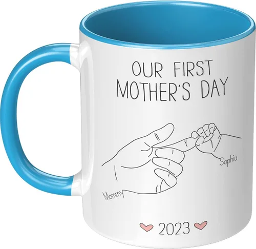 Miniatura 6 de Taza para el día de la madre para mamá de hija e hijo – Taza de café divertida para la mejor mamá del mundo – Regalo único de cumpleaños para esposa