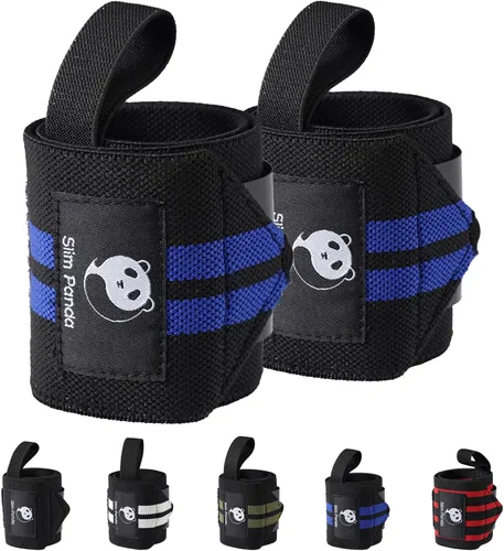 Miniatura 9 de Slim Panda Wrist Wraps for Powerlifting & Weightlifting - Adjustable 18" Straps with Thumb Loops Heavy Duty Wrist Support for Deadlift, Bench