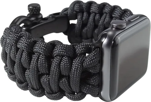 Miniatura 2 de Savior Survival Gear - Correa de repuesto para Apple Watch de 1.65”/42 mm, hecha de 550 cuerda de paracaídas con grillete ajustable de acero
