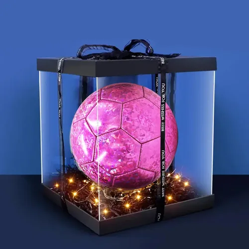 Miniatura 3 de ABAJI Balón de fútbol tamaño 3 4 5 patrón brillante cuero suave práctica entrenamiento regalo de fútbol para niños niñas viene con aguja de bomba