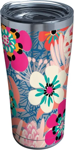 Miniatura 10 de Tervis Traveler Bright Wild Blooms - Vaso aislado de triple pared para viaje mantiene las bebidas frías y calientes, 20 onzas, acero inoxidable