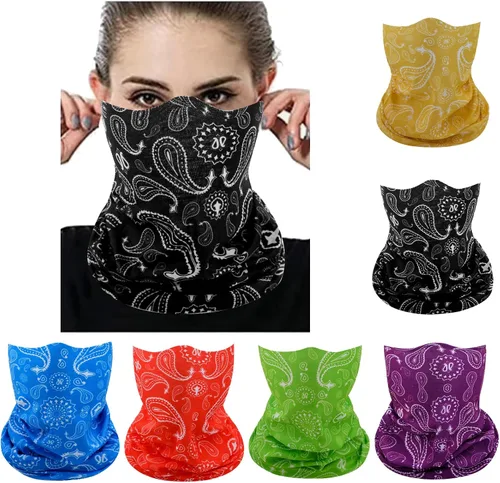 Miniatura 11 de Máscara facial multibandana, polaina para el cuello, sin costuras, diadema mágica para exteriores, bufanda facial para polvo, viento y resistencia a