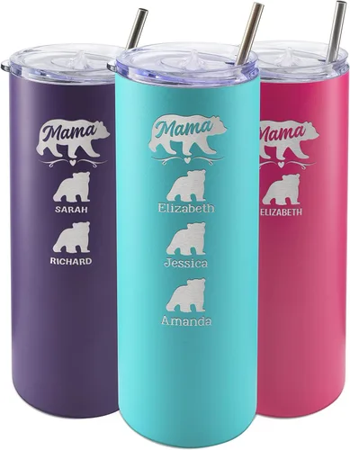 Vaso de Mamá Oso, vaso personalizado para mamá Oro Rosa