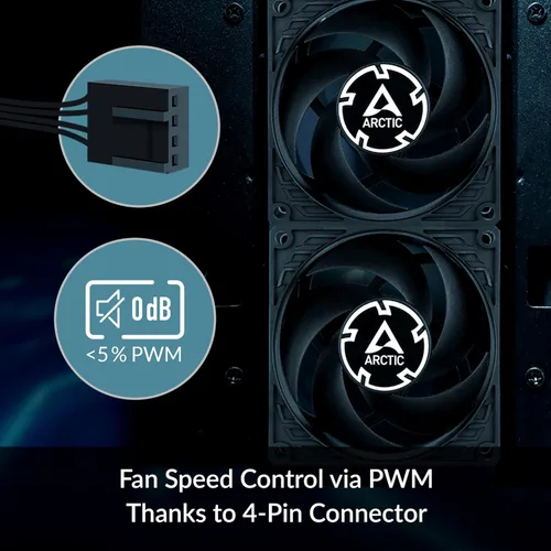Miniatura 4 de ARCTIC P8 Max - Ventilador de PC, ventilador de carcasa de alto rendimiento de 3.150 in, ventilador de servidor, controlado por PWM de 500 a 5000