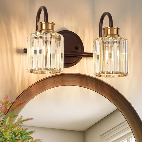 ORB Accesorios de Iluminación para Baño con Pantalla de Cristal K9 Iluminación de Baño Sobre Espejo Luces de Tocador para Sala de Estar, Dormitorio,