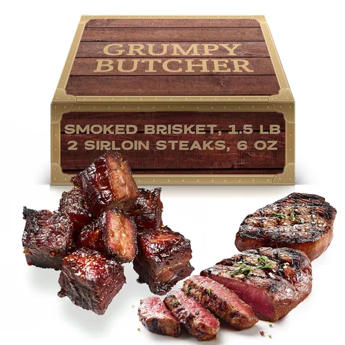 Miniatura 13 de Grumpy Butcher Aged 8 Steak Premium Set – 4 NY Strip, 2 Filet Mignon & 2 Ribeye Steaks – USDA Top Choice Beef Steak con opción de caja de regalo