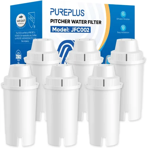 PUREPLUS Filtro de agua para jarra certificado NSF, repuesto para jarras y dispensadores Brita®, compatible con el estándar Mavea® 107007, Classic