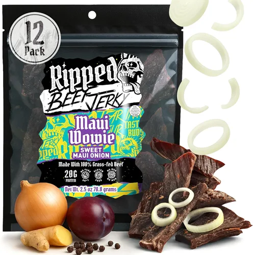 Miniatura 10 de Ripped Beef Jerky - 100% carne de res alimentada con pasto, 20g de proteína, ingredientes reales, sin gluten, sin MSG, hecho en EE. UU.