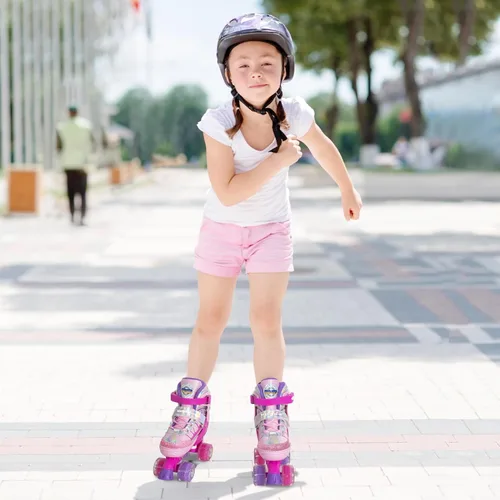 Miniatura 7 de MammyGol Roller Skates for Kids Boys Girls, Adjustable Quad Skates with Light Up Wheels for Toddler Little Kids Ages 6-12, Beginners Outdoor Sports