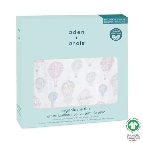 Miniatura 2 de aden + anais Manta de muselina 100% algodón orgánico para bebé, ropa de cama de cuna para recién nacidos y niños pequeños, cobija de guardería