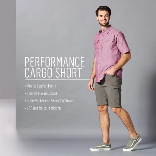 Miniatura 6 de Wrangler Authentics - Pantalones cortos estilo cargo para hombre, cintura Comfort Flex.