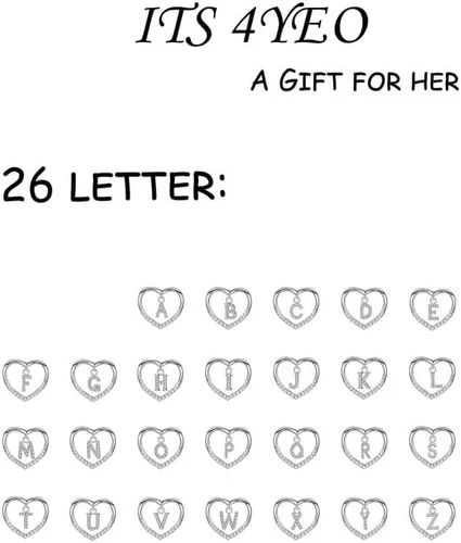 Miniatura 7 de ITS4YEO 925 Sterling Silver Infinity Heart Pendant Initial Necklaces Silver Necklace Zircon Pendant Necklaces for Women Jewelry Gift for Women Wife