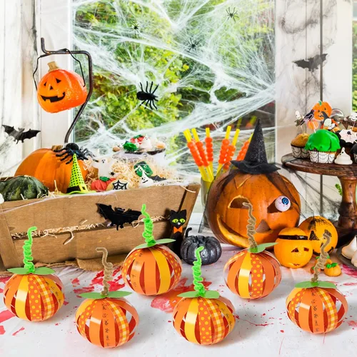 Miniatura 4 de BeYumi 30 piezas de tira de papel de Acción de Gracias, kit de manualidades de calabaza de gratitud de otoño, manualidades religiosas, decoración