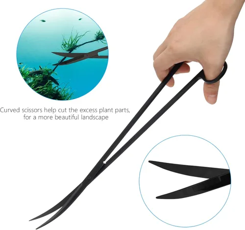 Miniatura 4 de Kit de herramientas de acuario de 15 pulgadas, 4 en 1 antioxidante para plantas acuáticas, herramienta de paisajismo acuático de acero inoxidable