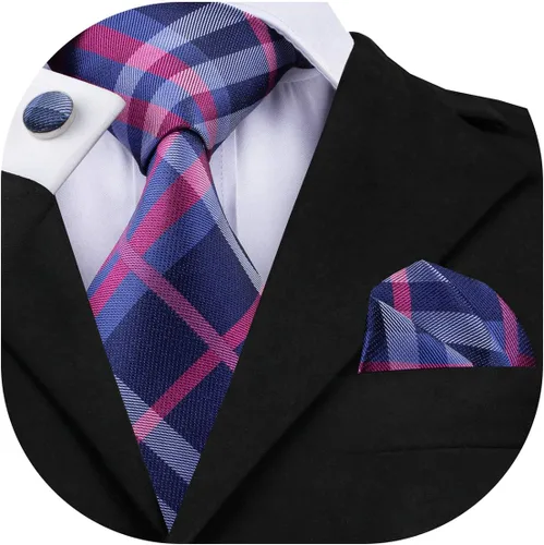 Miniatura 151 de Dubulle Corbata tejida de cachemira para hombre y gemelos de pañuelo para hombre, conjunto de gemelos para boda formal y negocios