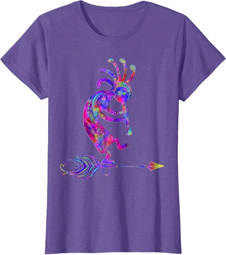 Miniatura 26 de Native American Kokopelli With Feather 2 - Camiseta Fan Fun, Negro, S
