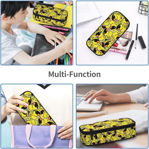 Miniatura 6 de Perinsto Divertidos patos de goma con estuche de lentes de sol de gran capacidad, caja de papelería con múltiples compartimentos, soporte para Pato