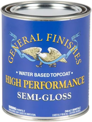 Miniatura 7 de General Finishes Capa superior a base de agua de alto rendimiento, 1 cuarto de galón, plano