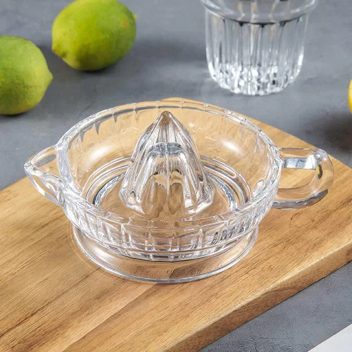 Miniatura 7 de Exprimidor de cítricos con mango y boquilla de vertido, exprimidor manual de vidrio para limón pequeño y naranja pequeña