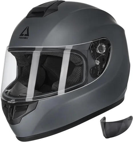 Miniatura 7 de Triangle Casco de moto integral "Graffiti Cross" Street Bike [DOT], M Gris