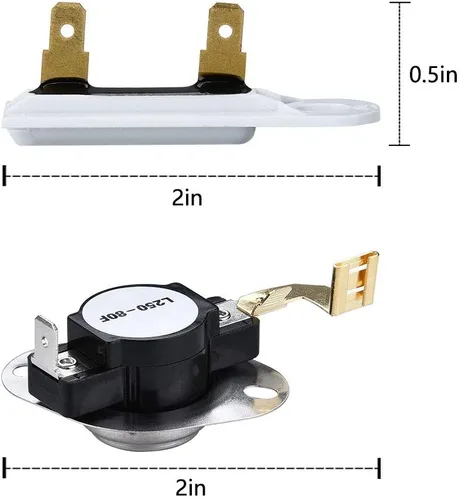 Miniatura 3 de 3977393 Fusible térmico para secadora 3387134 Termostato de ciclismo 3392519 Fusible térmico 3977767 Termostato de secadora compatible con secadores