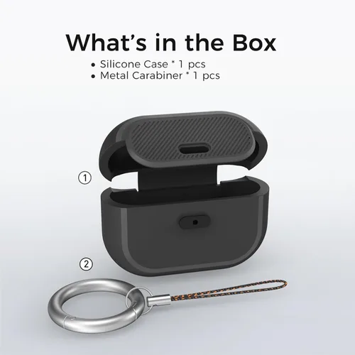 Miniatura 8 de TRONWIN Funda para AirPods Pro 2, [con bloqueo] Funda para AirPods Pro de una pieza (2ª/1ª generación), funda protectora completa de silicona suave