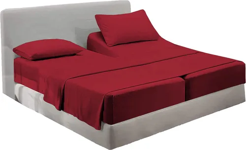 Miniatura 25 de PURE ECO Juego de sábanas de algodón natural, 5 piezas, tamaño King dividido, color beige, calidad suave, bolsillo profundo de 16 pulgadas, juego