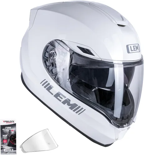 Miniatura 11 de LEM Cascos de motocicleta de cara completa, cascos para hombres, con certificado DOT, PINLOCK y DVS de doble visión, casco de motocicleta de calle