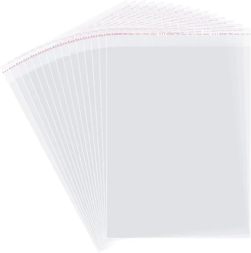 Bolsas de plástico de celofán resellables transparentes para embalaje de camisas, ropa y productos, 100 bolsas de celofán grandes de 12 x 16 pulgadas